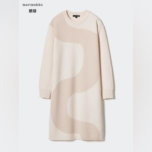 Marimekko Cream and Tan Long Sleeve Dress